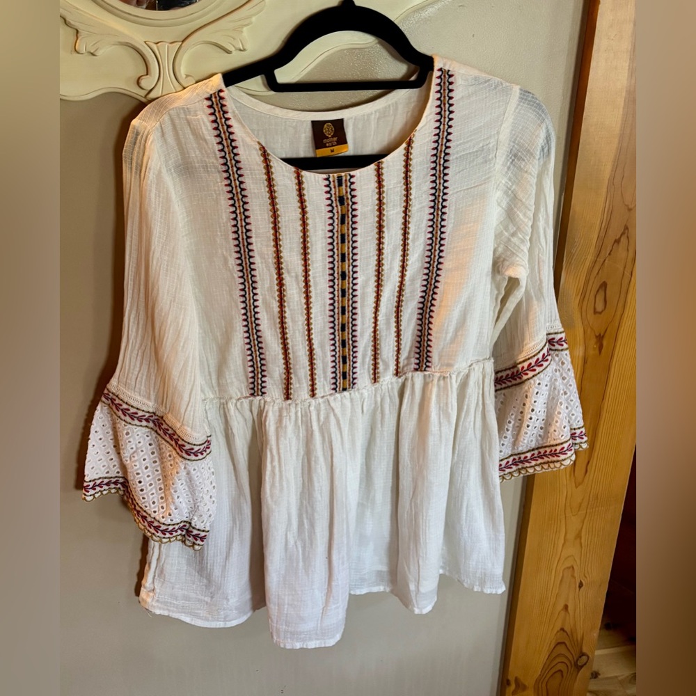 ⭐️Mother Earth Boho Embroidered Cotton Top⭐️